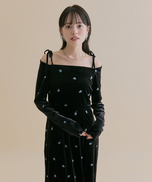 mystic（ミスティック）の「[森川企画]花柄ベロアワンピース（ワンピース・レディース・ピンク・2/1）」の8枚目の写真