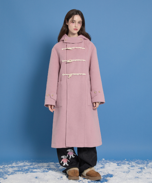 オーバーサイズダッフルロングコートネイビー（ダッフルコート