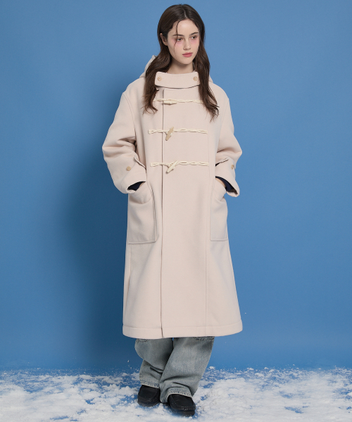 オーバーサイズダッフルロングコートネイビー（ダッフルコート