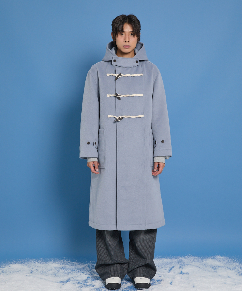 オーバーサイズダッフルロングコートネイビー（ダッフルコート
