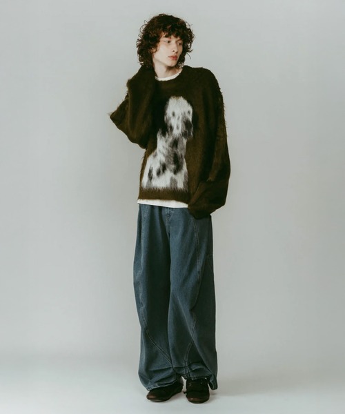 【かすてら】dalmatian shaggy knit（unisex） dalmatian shaggy knit(unisex)（ニット/セーター）｜Knuth Marf