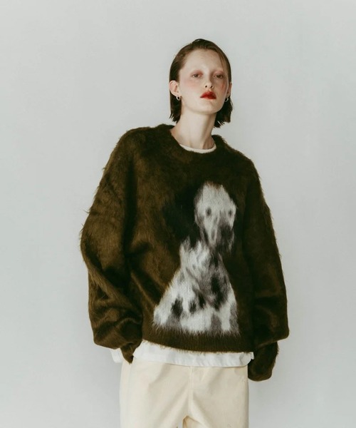 Knuth Marf（クヌースマーフ）の「dalmatian shaggy knit(unisex)（ニット/セーター・レディース・ベージュ/カーキ・FREE）」の3枚目の写真