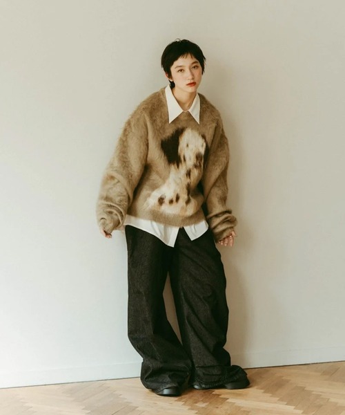 Knuth Marf（クヌースマーフ）の「dalmatian shaggy knit(unisex)（ニット/セーター・レディース・ベージュ/カーキ・FREE）」の21枚目の写真