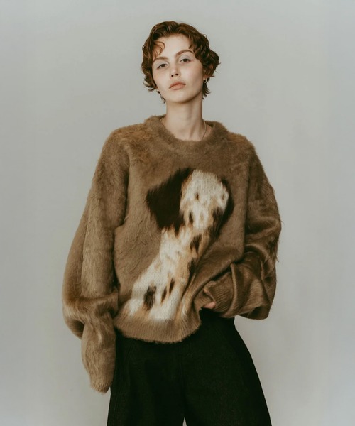 Knuth Marf（クヌースマーフ）の「dalmatian shaggy knit(unisex)（ニット/セーター・レディース・ベージュ/カーキ・FREE）」の18枚目の写真