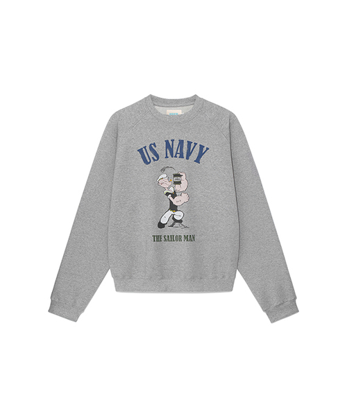 ERER(エルエル)の「Popeye Raglan Sweatshirt Melange Gray(スウェット・レディース・その他・1/2)」の1枚目の写真