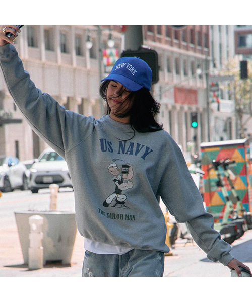 ERER(エルエル)の「Popeye Raglan Sweatshirt Melange Gray(スウェット・レディース・その他・1/2)」の3枚目の写真