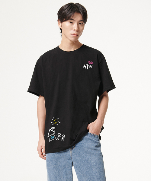 ARTISTWEAR（アーティストウェア）の「[ATW] ミステリーハーフTシャツ（Tシャツ/カットソー・レディース・ブラック・XX-LARGE/LARGE/MEDIUM/SMALL/X-LARGE/XXXX-LARGE）」の2枚目の写真
