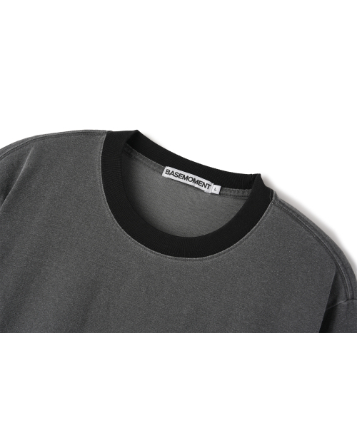 BASEMOMENT(ベースモーメント)の「ピグメントウォッシングリンガーポケットTシャツチャコール(Tシャツ/カットソー・メンズ・その他・MEDIUM/LARGE)」の4枚目の写真