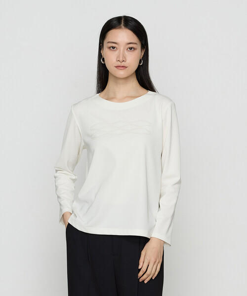 COMME CA(コムサ)の「〔 TALLサイズ 〕 トリアセダブルジャージー プルオーバー(Tシャツ/カットソー・レディース・オフホワイト/ベージュ・17号/15号)」の1枚目の写真
