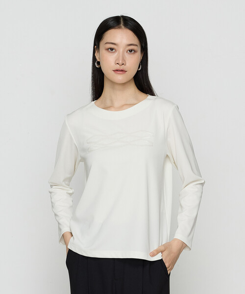 COMME CA(コムサ)の「〔 TALLサイズ 〕 トリアセダブルジャージー プルオーバー(Tシャツ/カットソー・レディース・オフホワイト/ベージュ・17号/15号)」の6枚目の写真