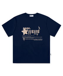 オレンジクロームシシスタープリンティング半袖Tシャツネイビー