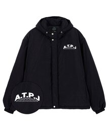 ASTRAL PROJECTION（アストラルプロジェクション）の「アースロゴフードパーカーダウンジャケット_ブラック（ダウンジャケット/コート）」