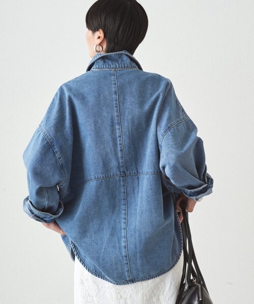 スウィッチデニムシャツ/ブルー（シャツ/ブラウス）｜LOUNGEDRESS
