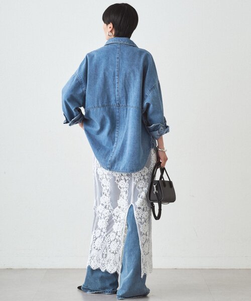 スウィッチデニムシャツ/ブルー（シャツ/ブラウス）｜LOUNGEDRESS