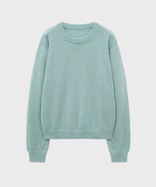 NOIRER（ノイア）の「キッドモヘアブークルクロップニット（アクアブルー）（ニット/セーター・メンズ・その他・50/48/52）」の2枚目の写真