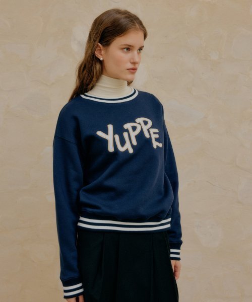 YUPPE(ヨッペ)の「LETTERING SWEATSHIRT_NAVY(スウェット・レディース・その他・FREE)」の1枚目の写真