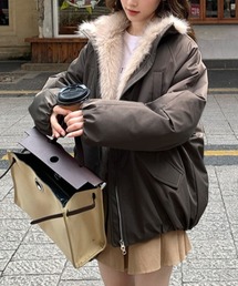 ダウンジャケット/コート（グリーン・カーキ/緑色系・フェイクファー