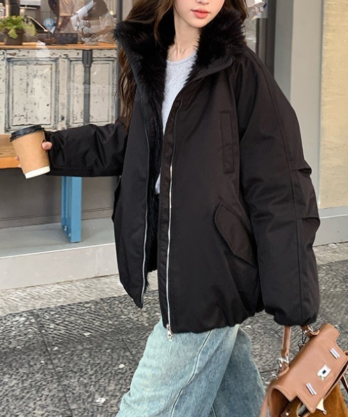 セール】ファードッキング中綿ブルゾン（ダウンジャケット/コート