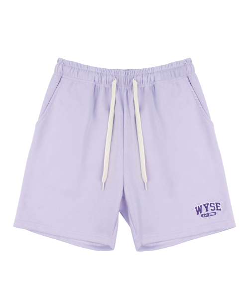 WYSE(ワイズ)の「ベーシックカレッジロゴハーフパンツ(ライトパープル)(その他パンツ・レディース・その他・LARGE/MEDIUM)」の1枚目の写真