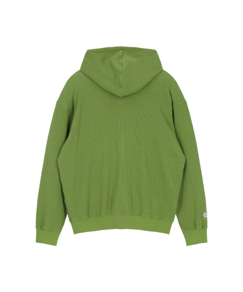 AFTERMATH(アフターマス)の「WAFFLE ZIP HOODIE (GREEN)(パーカー・レディース・グリーン・LARGE/X-LARGE/MEDIUM)」の2枚目の写真