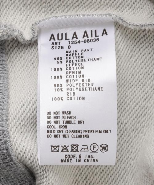 AULA AILA（アウラアイラ）の「AULA AILA/アウラアイラ/別注デニムコンビネーションプルオーバー（Tシャツ/カットソー・レディース・ブラック/ホワイト系2・0）」の4枚目の写真