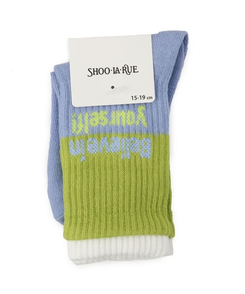 SHOO・LA・RUE(シューラルー)の「二重履き口クルー丈ソックス(ソックス/靴下・キッズ・グレー系4/ブルー系4/ブラック系4・79/75)」の3枚目の写真