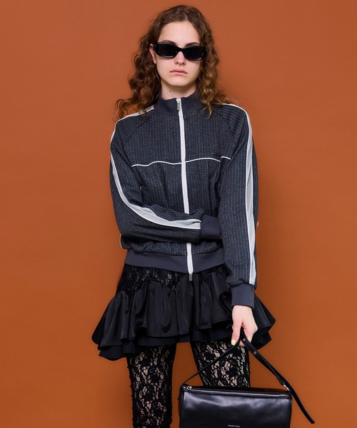 MAISON SPECIAL(メゾンスペシャル)の「Jacquard Jersey Tops/ジャガードジャージトップス(ジャージ・レディース・グリーン/グレー/ブラック・FREE)」の1枚目の写真