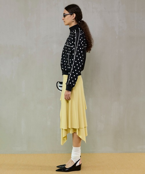 MAISON SPECIAL(メゾンスペシャル)の「Jacquard Jersey Tops/ジャガードジャージトップス(ジャージ・レディース・グリーン/グレー/ブラック・FREE)」の5枚目の写真