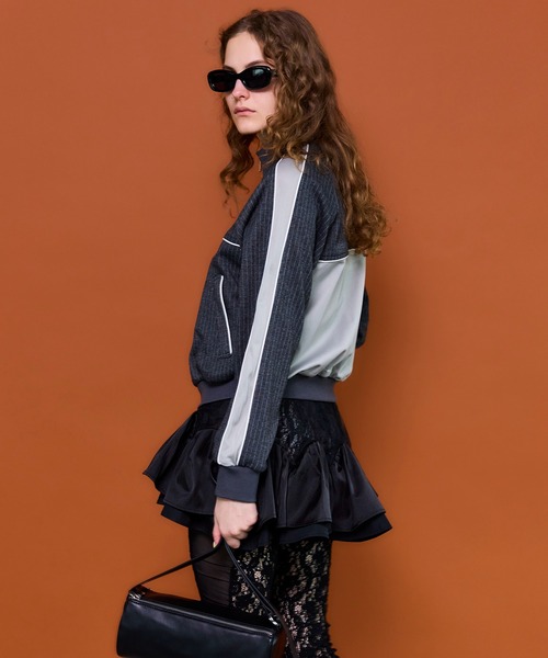 MAISON SPECIAL(メゾンスペシャル)の「Jacquard Jersey Tops/ジャガードジャージトップス(ジャージ・レディース・グリーン/グレー/ブラック・FREE)」の13枚目の写真