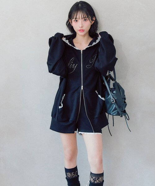 OLIVE des OLIVE（オリーブデオリーブ）の「ダンボールショートパンツ（その他パンツ・レディース・トップグレー/ピンク/ブラック・FREE）」の6枚目の写真