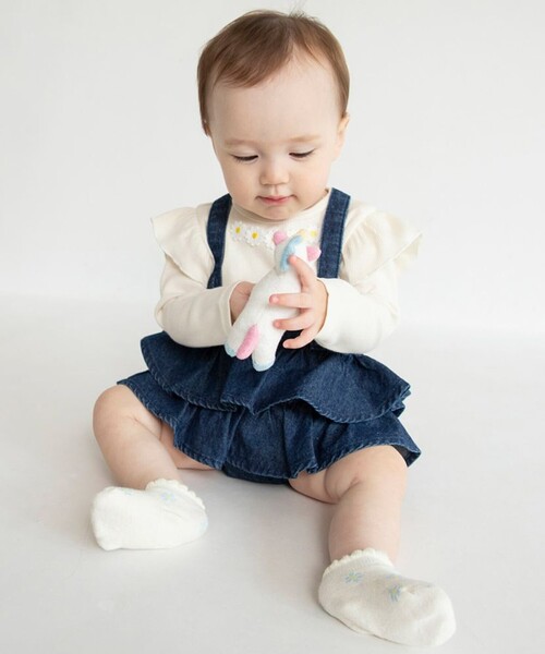 BRANSHES(ブランシェス)の「【お花シリーズ】サス付ジャンパースカート(その他ベビー用品・キッズ・ブルー/アイボリー・80)」の15枚目の写真