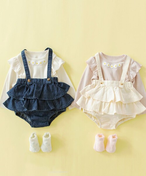 BRANSHES(ブランシェス)の「【お花シリーズ】サス付ジャンパースカート(その他ベビー用品・キッズ・ブルー/アイボリー・80)」の19枚目の写真