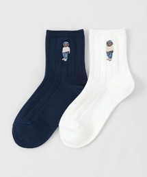 POLO RALPH LAUREN（ポロ ラルフ ローレン）の「≪2足セット≫POLO RALPH LAUREN メンズ レディース オーガニックコットン混 スタジオバイザシーベア ショートソックス 92009650（ソックス/靴下）」