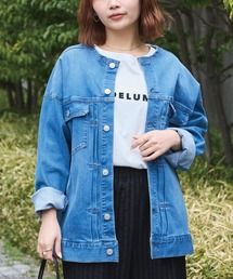 LAVEANGE | ノーカラーデニムジャケット(デニムジャケット)