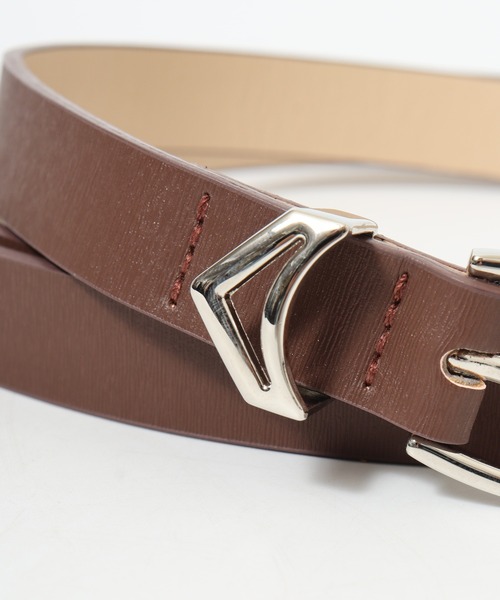 FUNALIVE（ファンアライブ）の「シンプル　V字型バックル 　スリムベルト（ベルト・レディース・ブラック/シルバー/ダークブラウン/レッド系その他/ブラウン・FREE）」の11枚目の写真