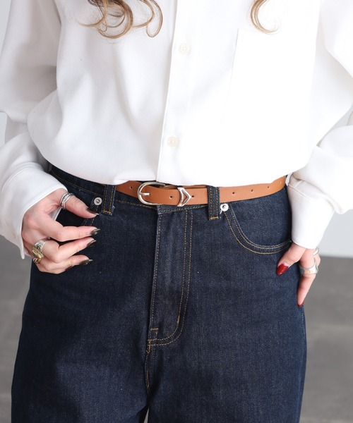 FUNALIVE（ファンアライブ）の「シンプル　V字型バックル 　スリムベルト（ベルト・レディース・ブラック/シルバー/ダークブラウン/レッド系その他/ブラウン・FREE）」の20枚目の写真