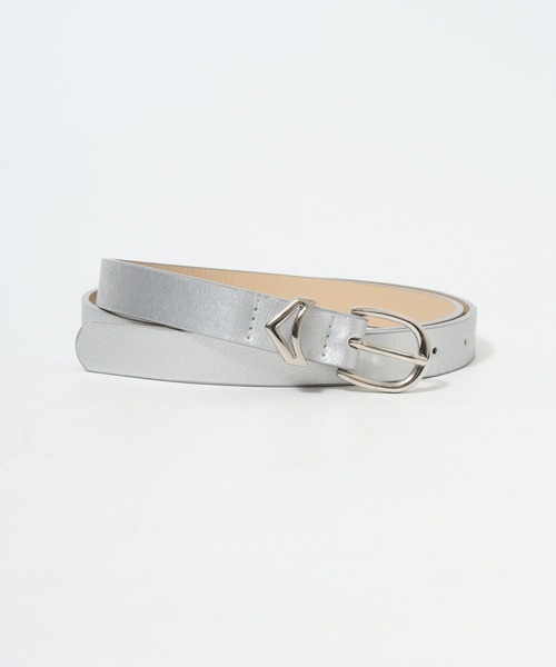 FUNALIVE（ファンアライブ）の「シンプル　V字型バックル 　スリムベルト（ベルト・レディース・ブラック/シルバー/ダークブラウン/レッド系その他/ブラウン・FREE）」の9枚目の写真