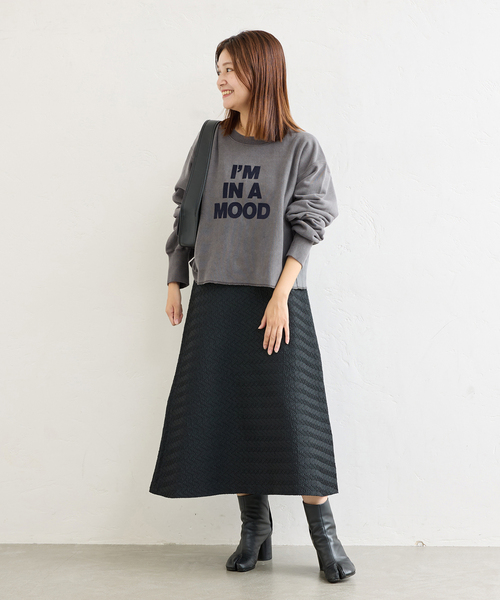 JOURNAL STANDARD（ジャーナルスタンダード）の「《追加》CROPPED LOGO SWEAT（スウェット・レディース・ブラウン/アイボリー/ブラック/ブラック系その他・FREE）」の8枚目の写真