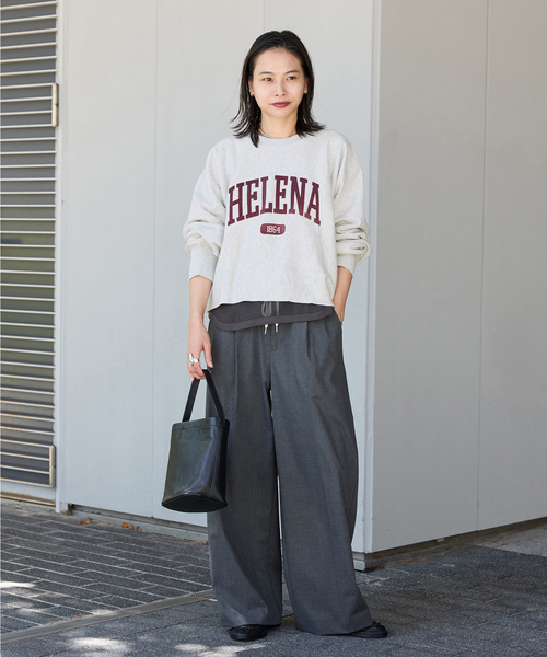 JOURNAL STANDARD（ジャーナルスタンダード）の「《追加》CROPPED LOGO SWEAT（スウェット・レディース・ブラウン/アイボリー/ブラック/ブラック系その他・FREE）」の9枚目の写真