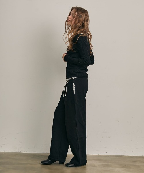 Clum(クルム)の「ダブルウエストレースデザインスウェットパンツ(スウェットパンツ・レディース・ブラック・FREE)」の13枚目の写真