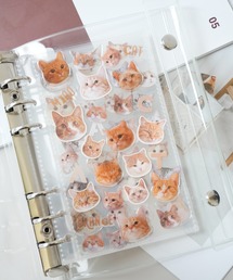 Jelly moo（ジェリームー）の「【 Jelly moo / ジェリームー 】 ３枚入り ぷっくり & ノーマル 猫フェイス ステッカー / シール（ステッカー/テープ）」