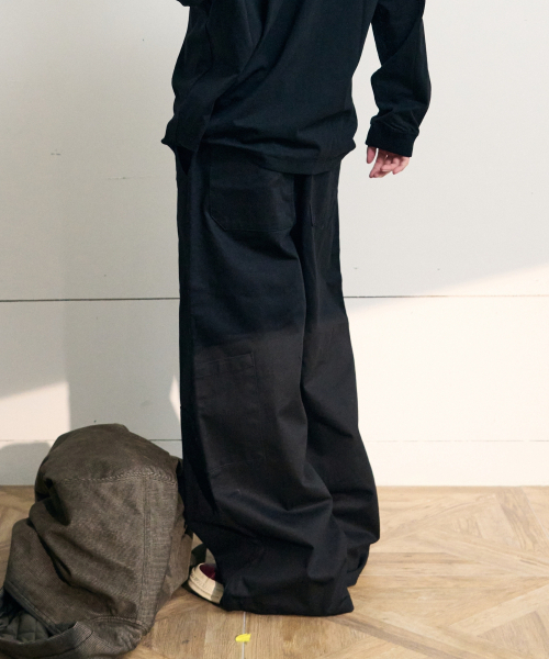 eastserviceshop(イーストサービスショップ)の「ESS Cotton Carpenter Pants - Black(その他パンツ・レディース・ブラック・46/48/50)」の2枚目の写真