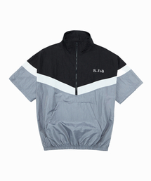 BFOB（ビーエフオービー）の「タスランアノラック半袖配色ブルーグレー（ナイロンジャケット）」