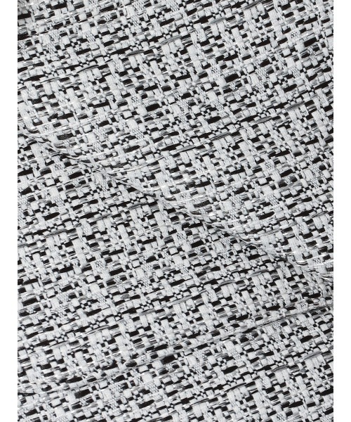 SUIT SQUARE（スーツスクエア）の「フリンジジャケット ノーカラー ハンドウォッシュ ツイード 織柄（ノーカラージャケット・レディース・ネイビー/ホワイト・36(7号)/38(9号)/40(11号)）」の13枚目の写真