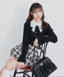 MAJESTIC LEGON | リボンレース襟ニットカーディガン(カーディガン/ボレロ)