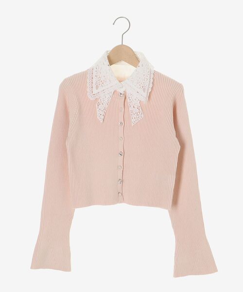 MAJESTIC LEGON(マジェスティックレゴン)の「リボンレース襟ニットカーディガン(カーディガン/ボレロ・レディース・アイボリー/ブラック/ピンク/ライトグレー/チャコールグレー・MEDIUM)」の16枚目の写真