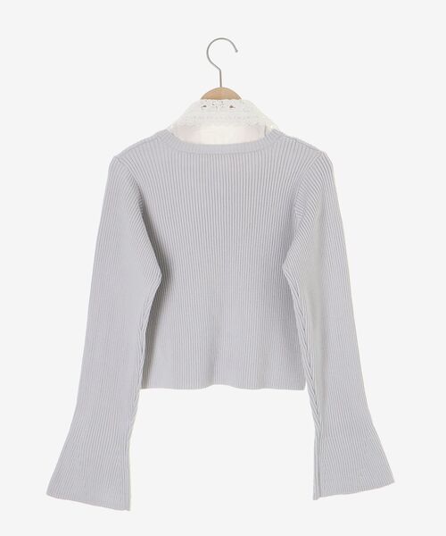 MAJESTIC LEGON(マジェスティックレゴン)の「リボンレース襟ニットカーディガン(カーディガン/ボレロ・レディース・アイボリー/ブラック/ピンク/ライトグレー/チャコールグレー・MEDIUM)」の13枚目の写真