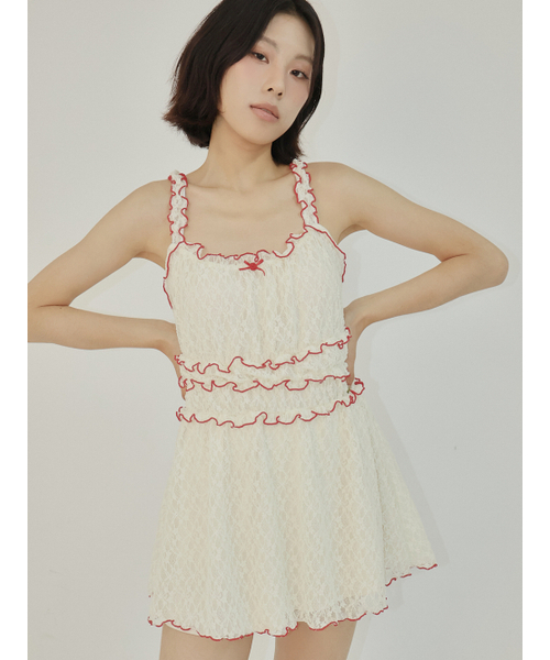 ASURA（アスラ）の「LACE SHIRRING OPS (CREAM)（ワンピース・レディース・その他・ONE SIZE）」の10枚目の写真