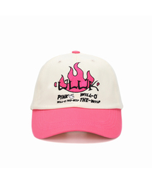 ULUK（ユルク）の「ウィルオブザウィスプ刺繍コットン配色ボールキャップ_Pink（キャップ）」