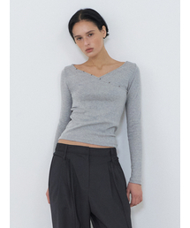 Wrap Stud T-Shirt, Grey
